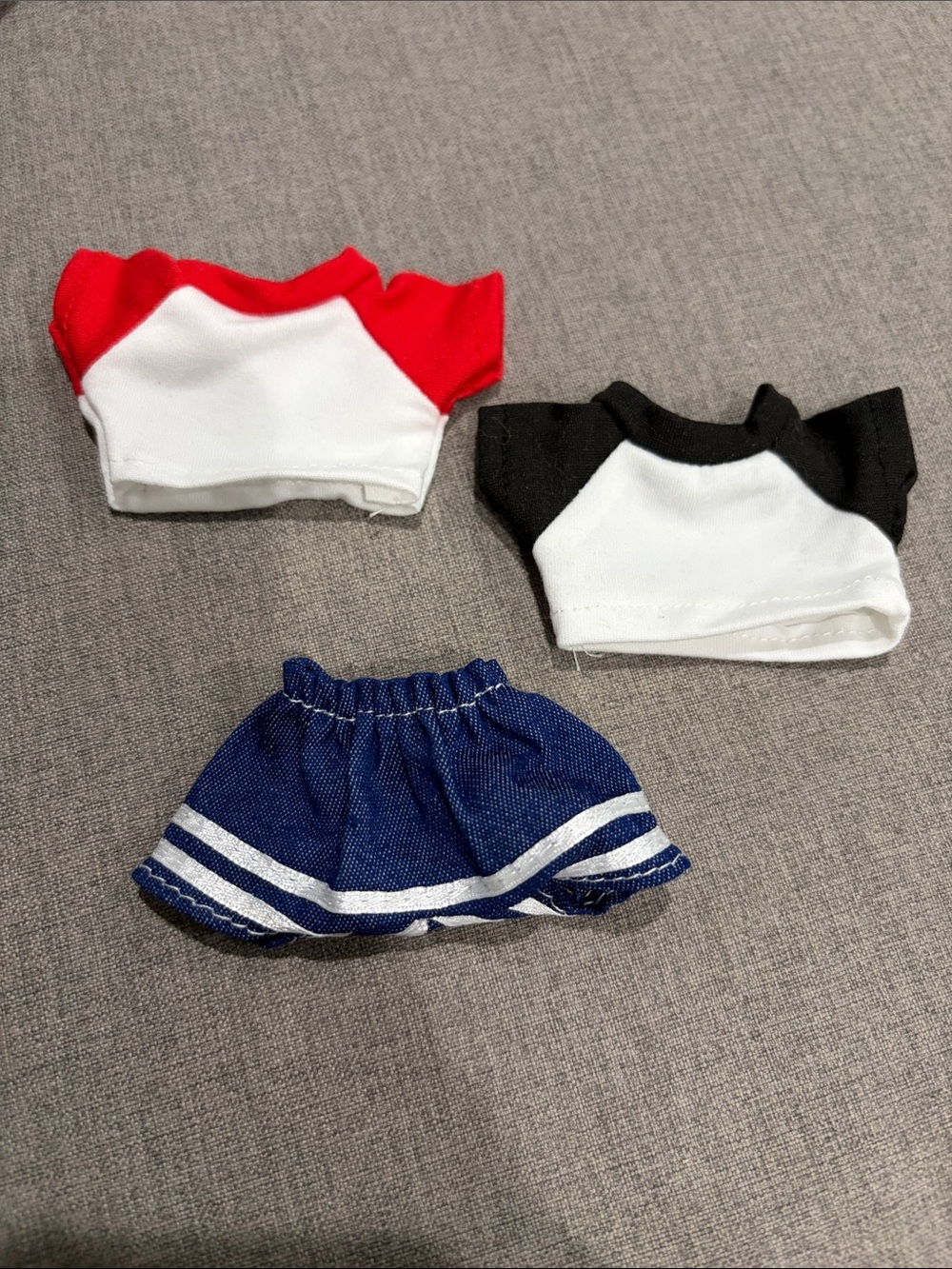 Labubu or Small Doll Navy Shorts with Red & Black Tshirts